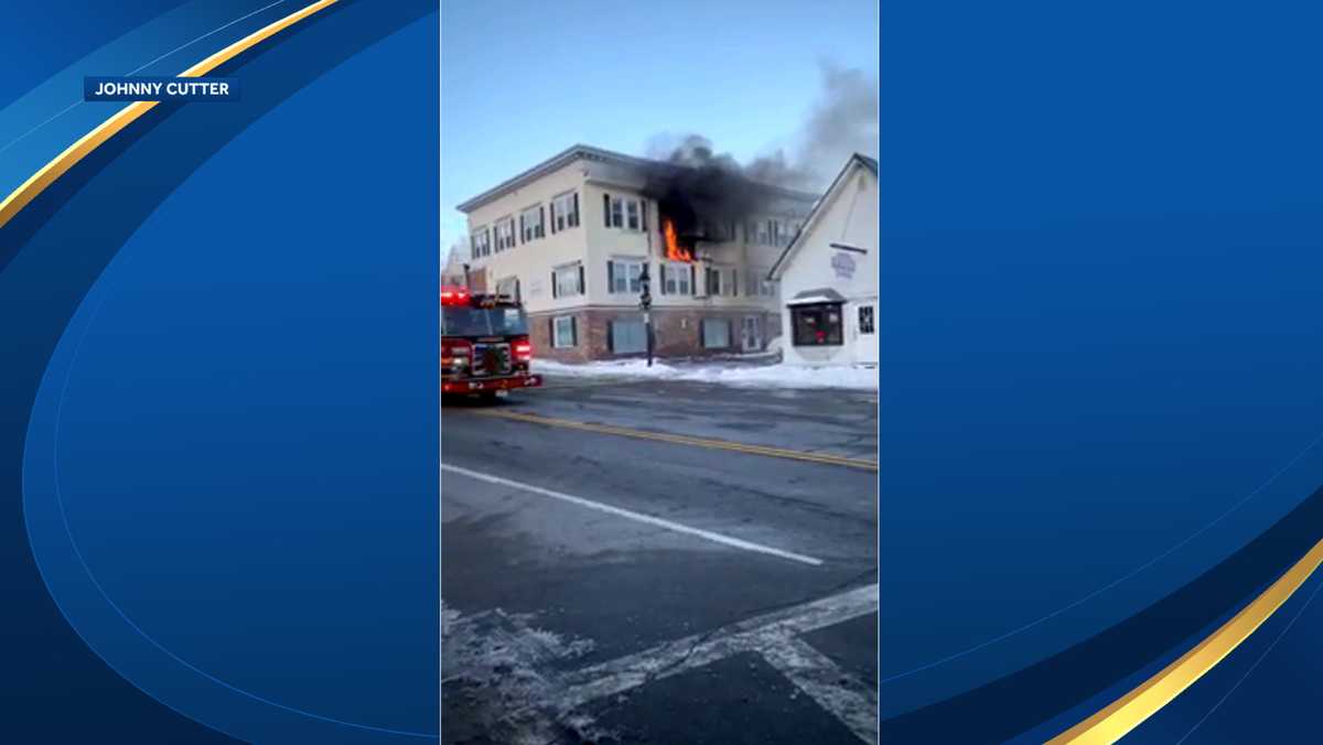 Crews battle building fire in Henniker