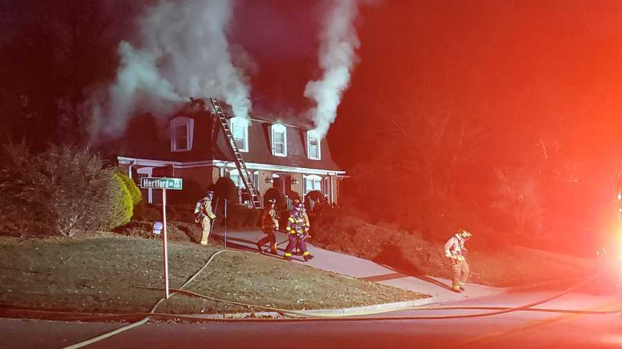 WinstonSalem Firefighters battle house fire
