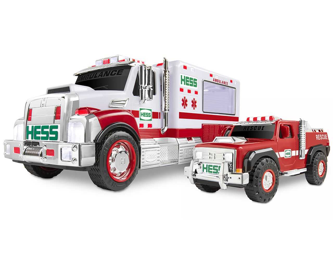 hess emergency truck with rescue vehicle