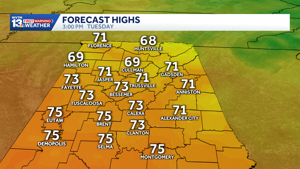 Very warm weather through Christmas before a cold front arrives late this weekend