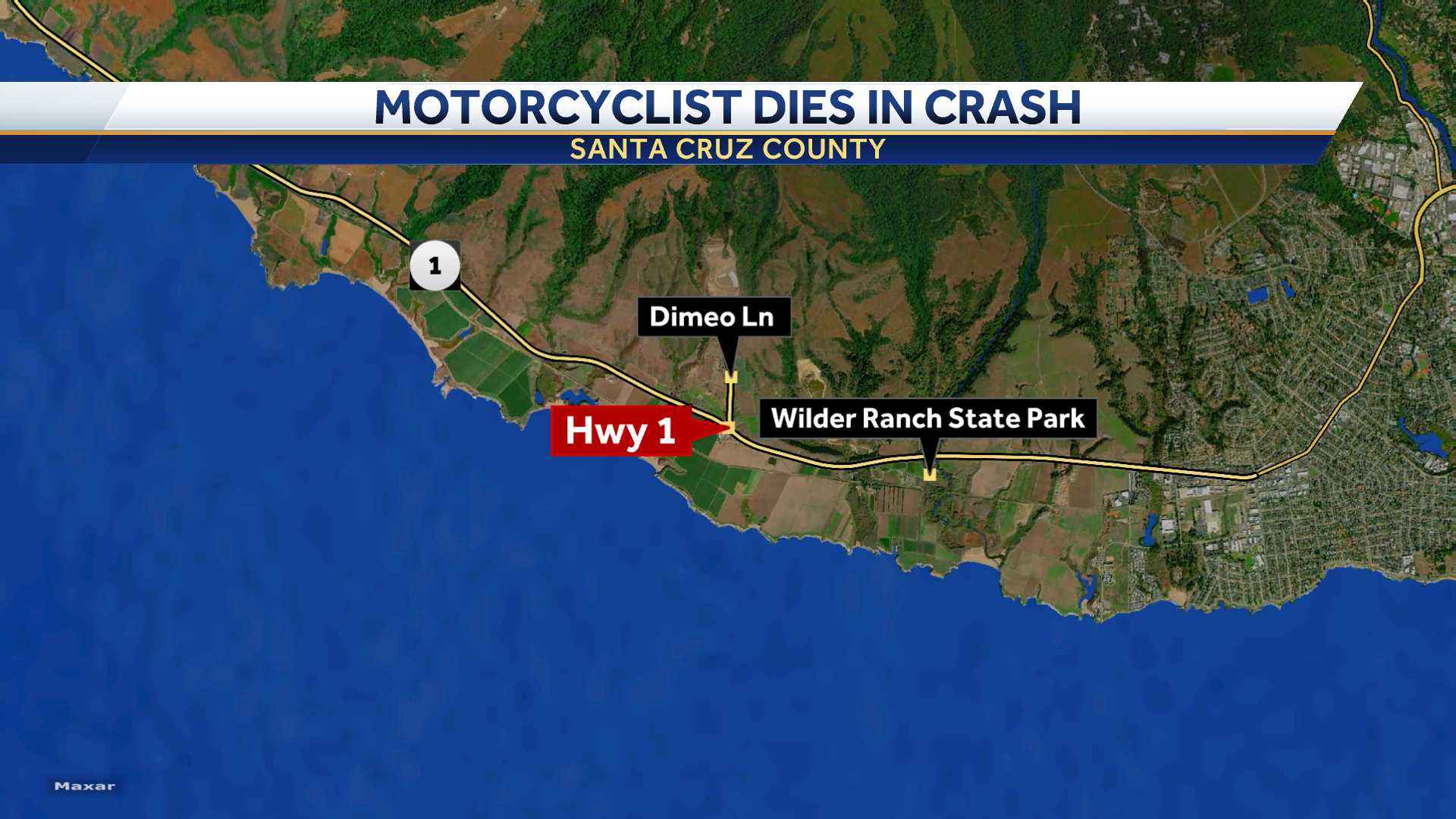 62 year old motorcyclist dies in collision on Highway 1 in Santa