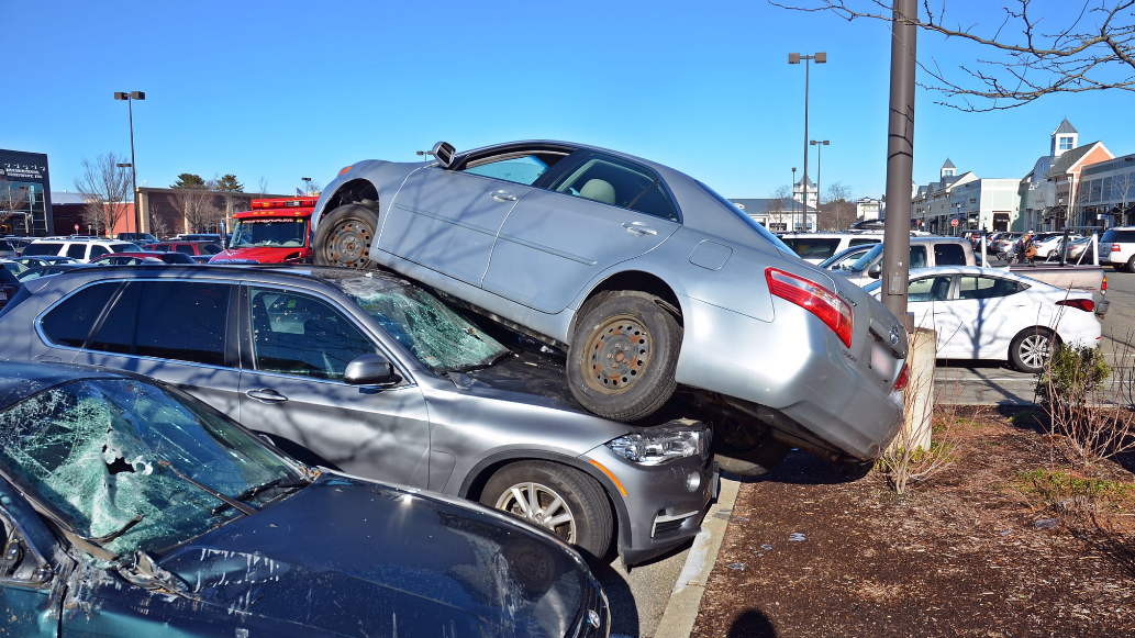 Car Goes Airborne In Busy Hingham Shopping Plaza