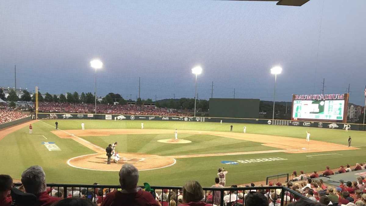 The Arkansas Razorbacks play South Carolina in the Super Regionals