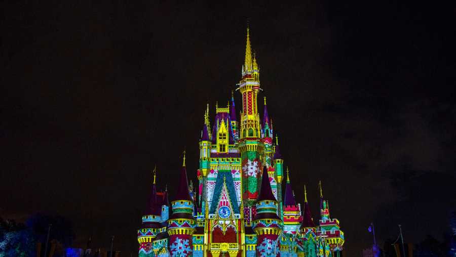 This holiday season, special projections will appear most nights on Cinderella Castle in Magic Kingdom Park at Walt Disney World Resort in Lake Buena Vista, Fla., as part of the holiday festivities at The Most Magical Place on Earth. (David Roark, photographer)