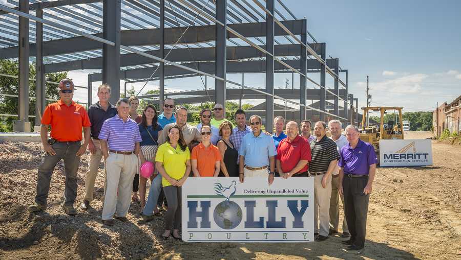 construction work on new Holly Poultry processing plant by Merritt