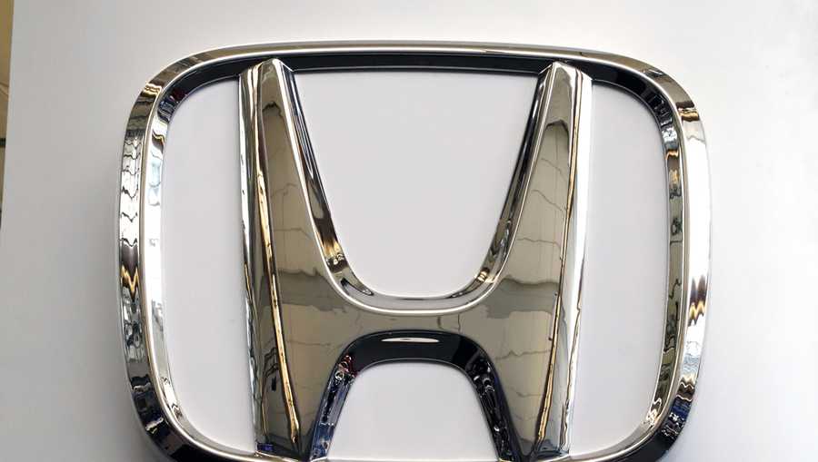 FILE- This Feb. 14, 2019 file photo shows a Honda logo at the 2019 Pittsburgh International Auto Show in Pittsburgh.