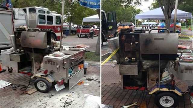 One woman injured when hot dog stand explodes