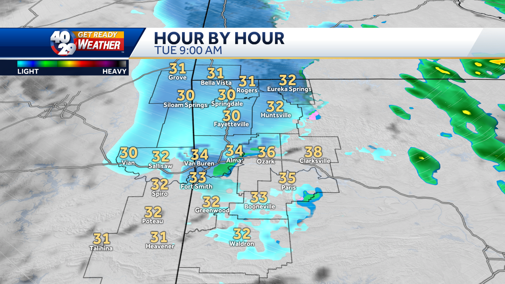 Temps Drop As Strong Winds Move The Falling Snow