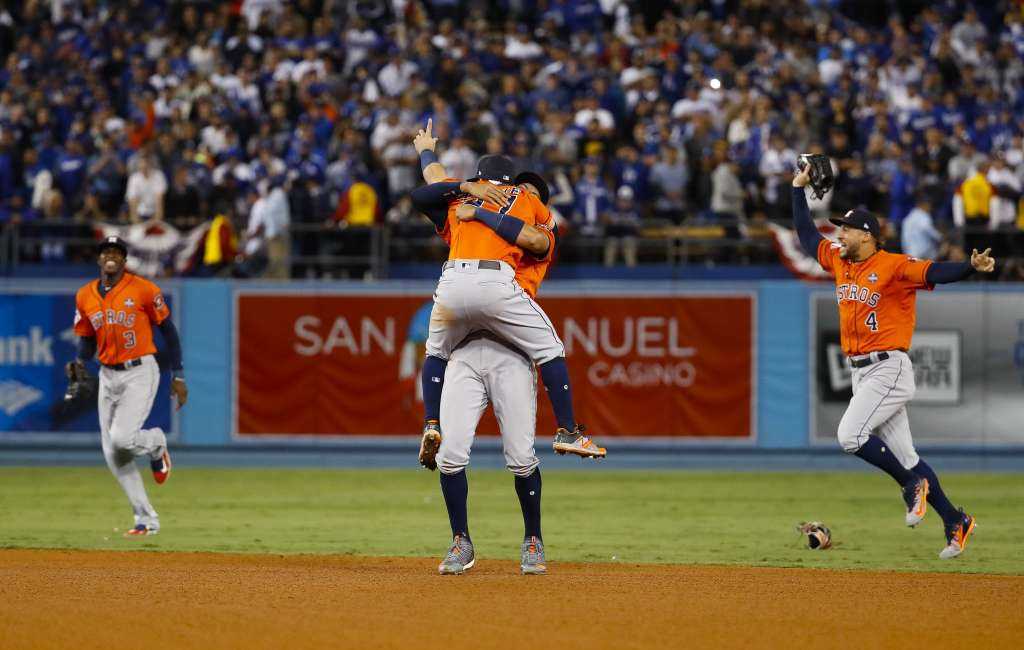 Houston Astros' Carlos Correa celebrates World Series win by proposing