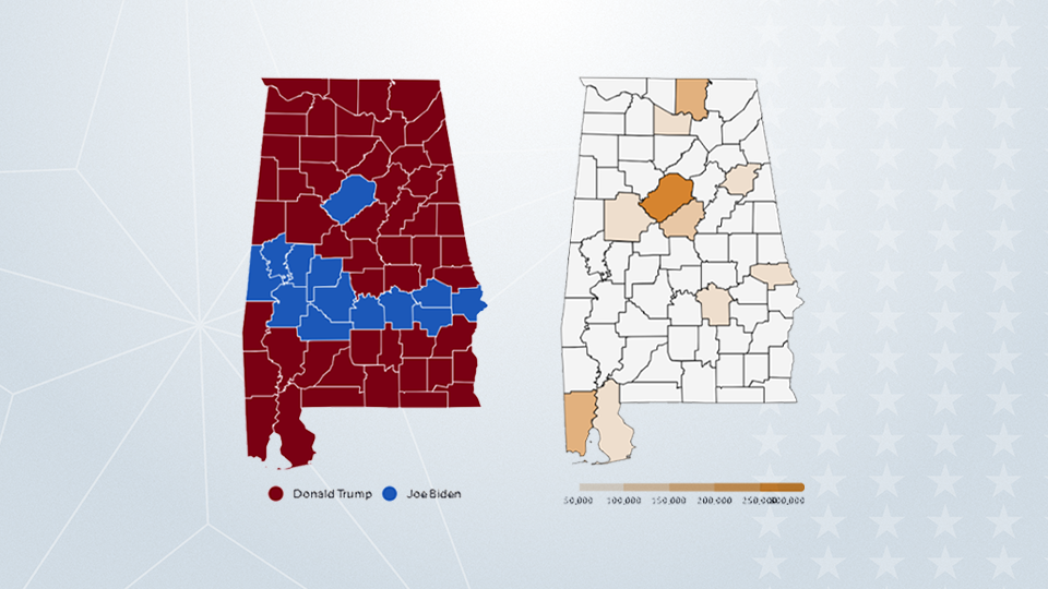 Alabama Election Results 2020: Maps show how state voted for president