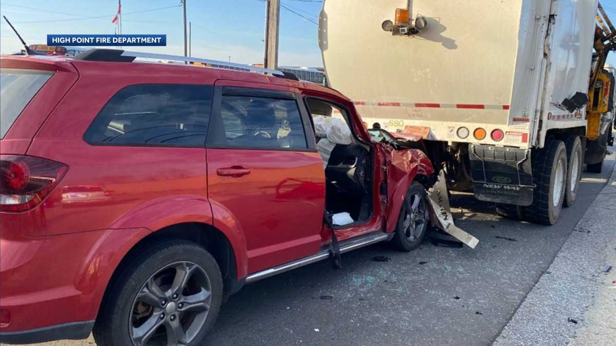 North Carolina garbage truck involved in crash hospitalizing two