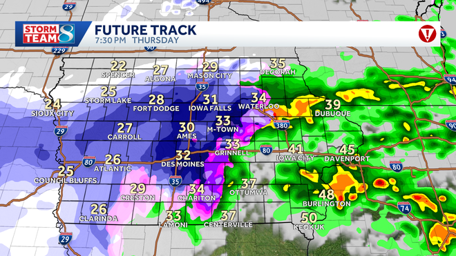 El jueves por la noche se desarrollarán fuertes nevadas en el centro de Iowa.﻿