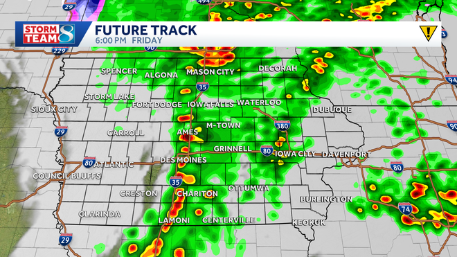 strong storms form later friday afternoon and evening.