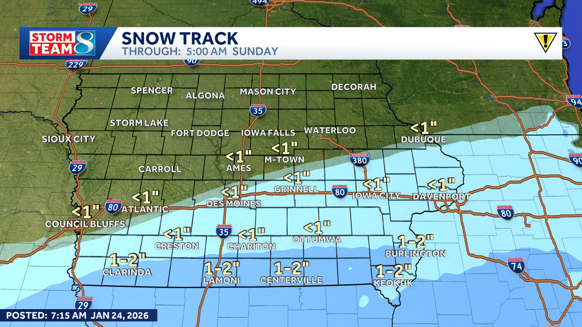 Iowa weather: Light snow and frigid conditions to start the weekend