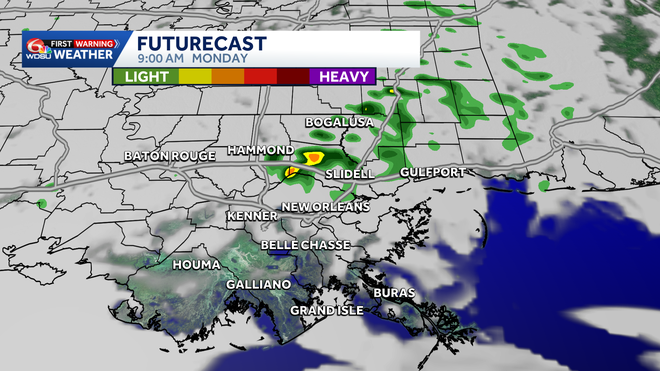 Morning fog is likely Monday with isolated showers possible