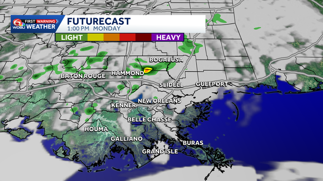 Morning fog is likely Monday with isolated showers possible