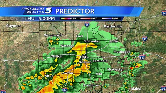 HOUR-BY-HOUR: Rain Developing Over Oklahoma City