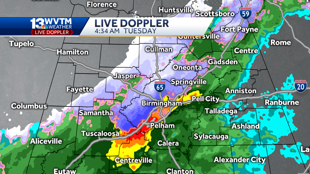 Why no snow on snow day in central Alabama?