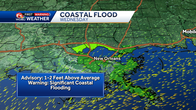 New Orleans weather: Strong winds and heavy rain Wednesday