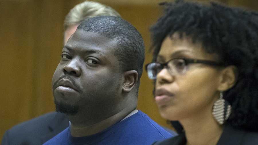 In this June 5, 2014 file photo, Daniel St. Hubert is arraigned at Brooklyn criminal court in New York. Hubert, an ex-inmate, was accused in a knife attack that left a 6-year-old boy dead and a 7-year-old girl critically injured in a public housing building that didn't have security cameras. 