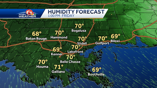 New Orleans forecast this week Jazz Fest hot humid