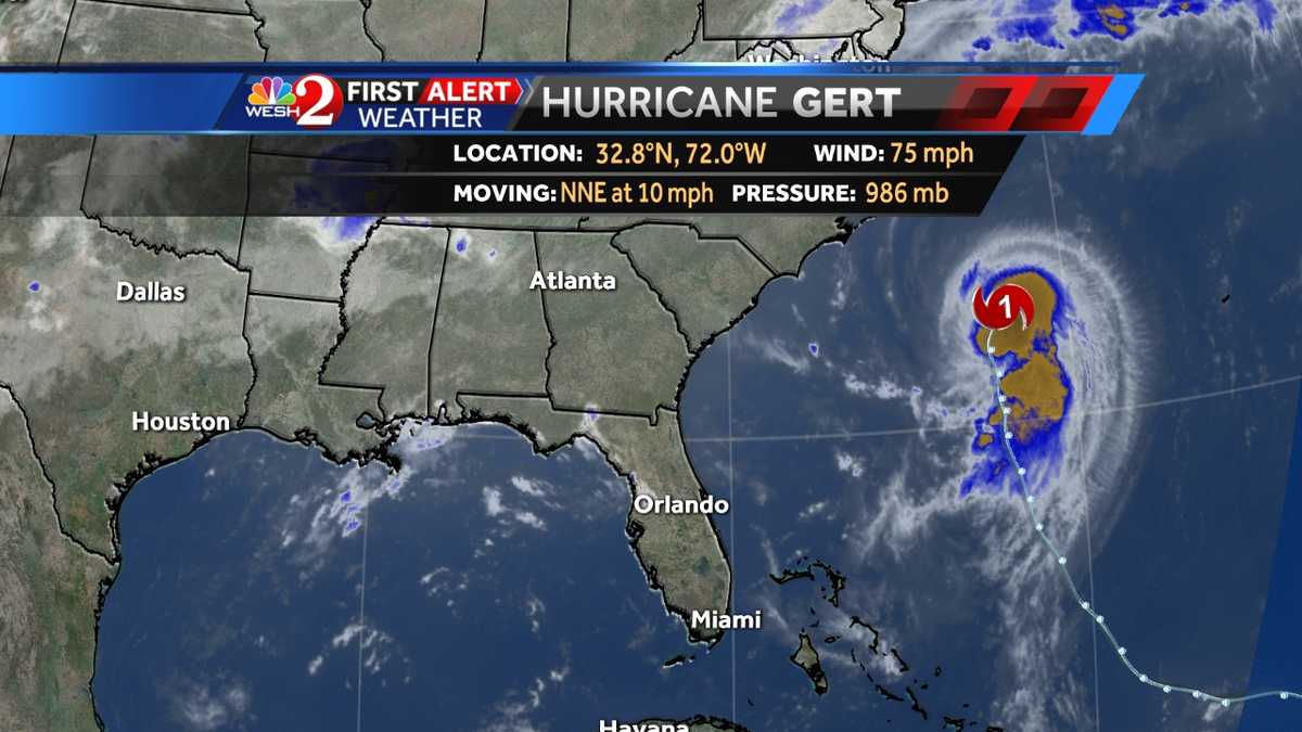 Hurricane Gert begins turn toward northeast in Atlantic Ocean