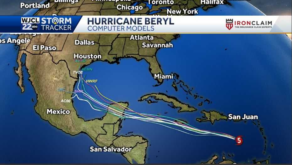 Hurricane Beryl: Spaghetti Models, Timing And More