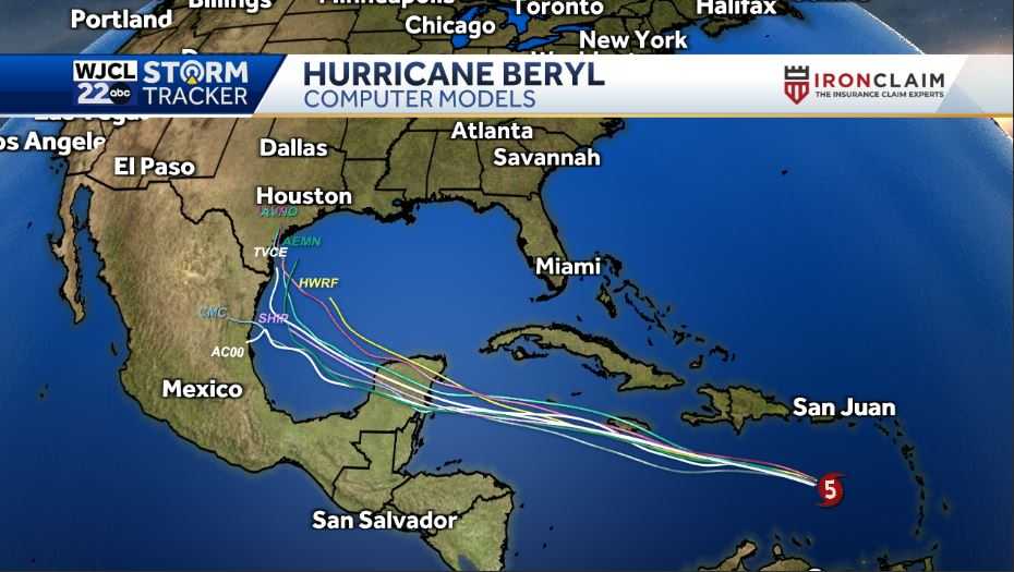 Hurricane Beryl Spaghetti models, timing and more