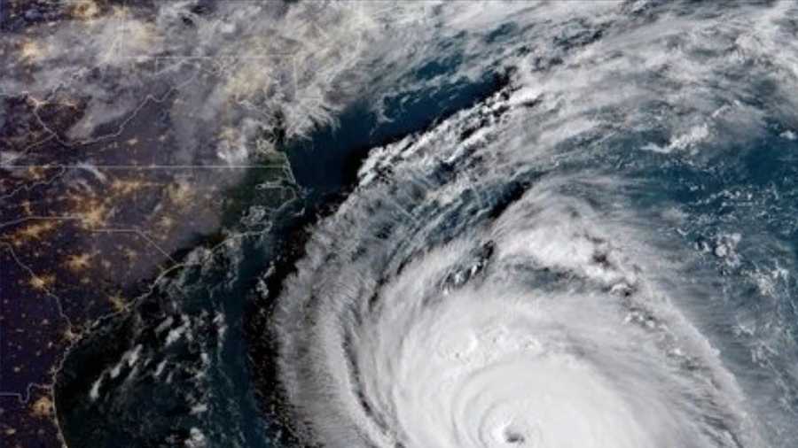 a satellite image depicting hurricane florence