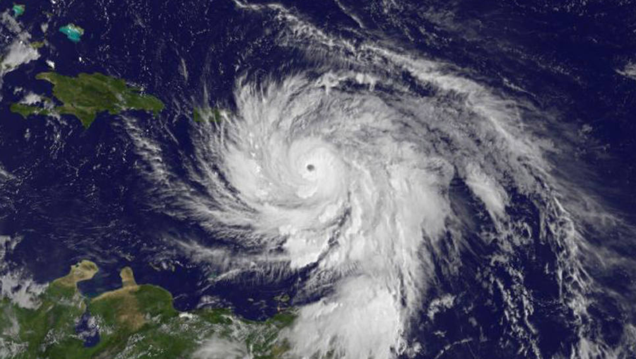 Image of Category 5 Hurricane Maria moving through the eastern Caribbean Sea, taken on Sept. 19 at 11 a.m. EDT from NOAA's GOES East satellite.