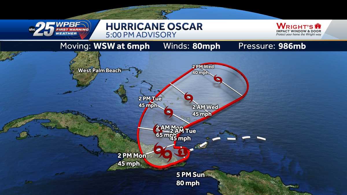 Badai Oscar melanda Kuba, namun tidak berdampak pada Florida Selatan