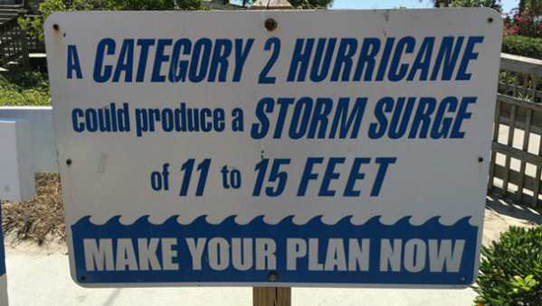 storm surge sign