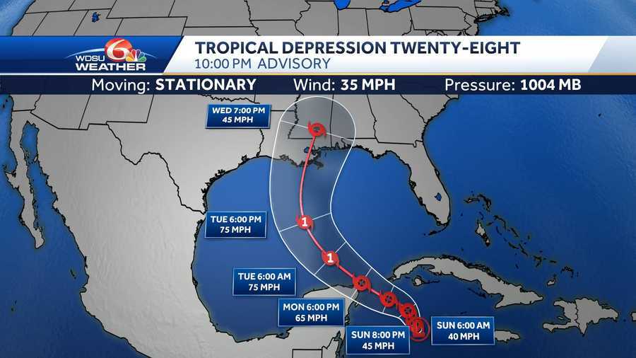 Tropical Depression Twenty-Eight forms in Caribbean, moving into Gulf next week - WDSU New Orleans