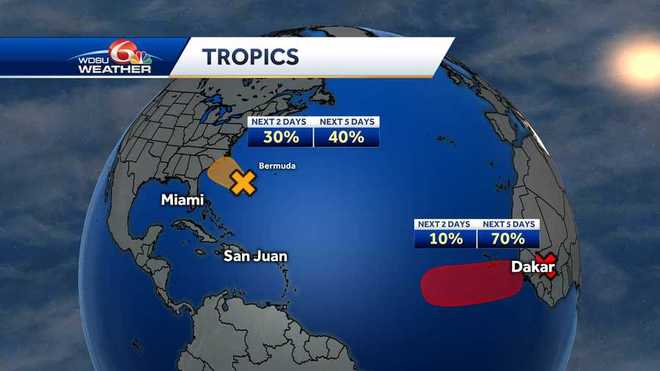 Two tropical storms, two areas of interest in active Atlantic