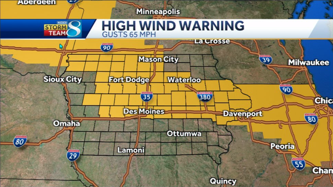 NWS Des Moines: Strong winds creating extreme fire danger in Iowa