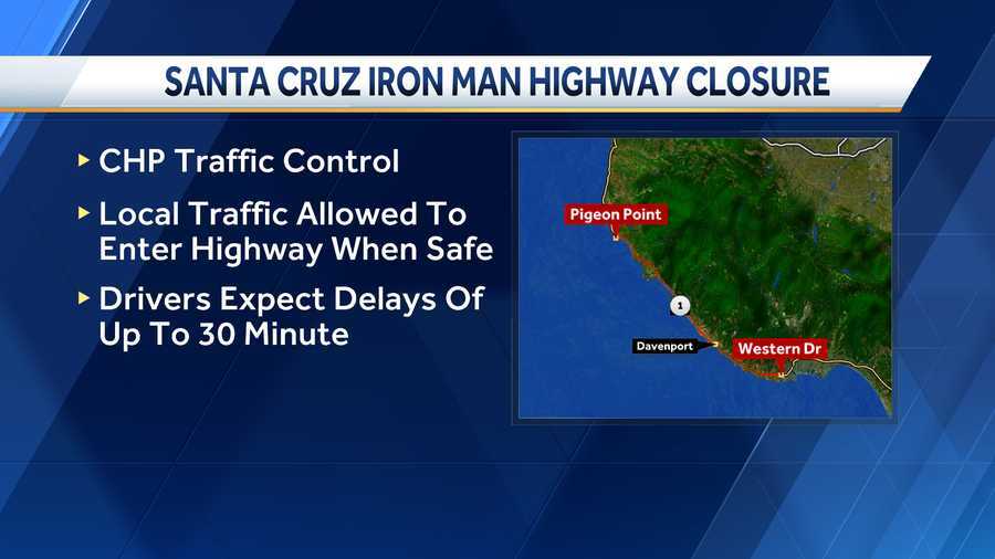 Portion of Highway 1 from Santa Cruz to San Mateo County closed Sunday