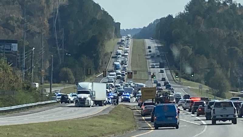 Slow traffic on Highway 280 in Shelby County due to crash