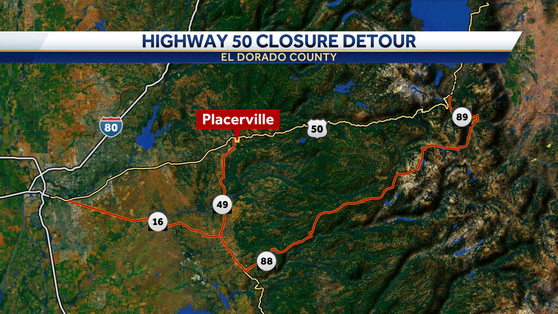Directions To Highway 50 Part Of Hwy. 50 To Close For 2 Weeks; Here's How To Get To South Lake Tahoe