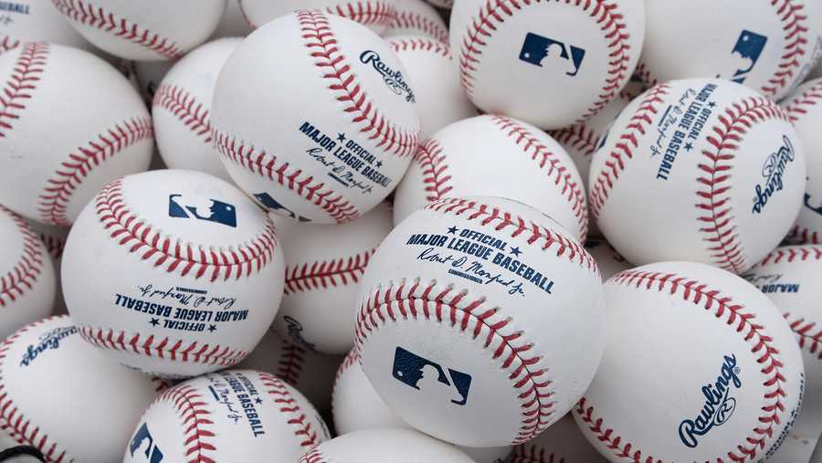 DETROIT, MICHIGAN - JUNE 28:  A detailed view of a group of Rawlings official Major League baseballs with the stamped signature of Baseball Commissioner Robert D. Manfred Jr. shown prior to the game between the Detroit Tigers and the Miami Marlins at Comerica Park on June 28, 2016 in Detroit, Michigan. The Tigers defeated the Marlins 7-5.