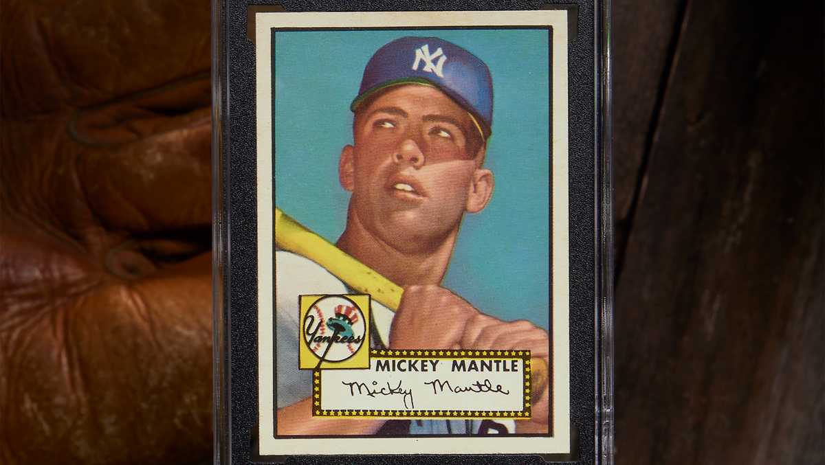 rare mickey mantle baseball cards 1961 Topps World Series Card #307 BVG 7 This highly collectible trading card features Mickey Mantle Rare And Hazardous Mickey Mantle