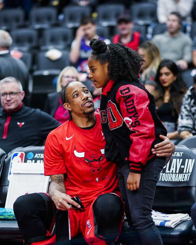 Chicago Bulls star Demar Derozan's daughter distracts other team during ...
