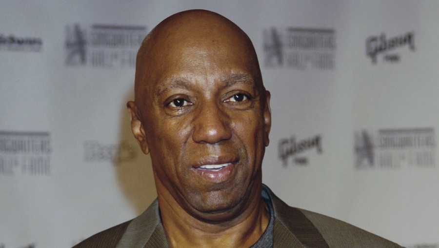 FILE - Motown's Barrett Strong arrives at the induction ceremony for 35th annual National Academy of Popular Music/Songwriters Hall of Fame in New York on June 10, 2004. Strong, one of Motown’s founding artists and most gifted songwriters who sang lead on the company’s breakthrough single “Money (That’s What I Want)” and later collaborated with Norman Whitfield on such classics as “I Heard It Through the Grapevine,” “War” and “Papa Was a Rollin’ Stone,” has died. He was 81. His death was announced Sunday, Jan. 29, 2023, by the Motown Museum. (AP Photos/Louis Lanzano, File)