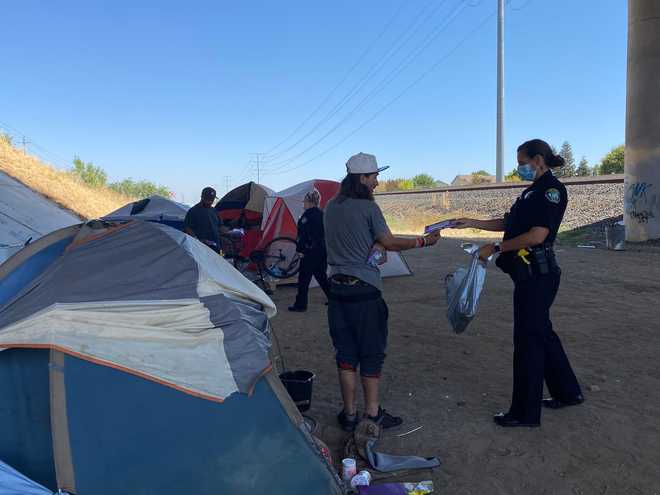 A California town is offering an incentive to their homeless to tidy up their outdoor living spaces.