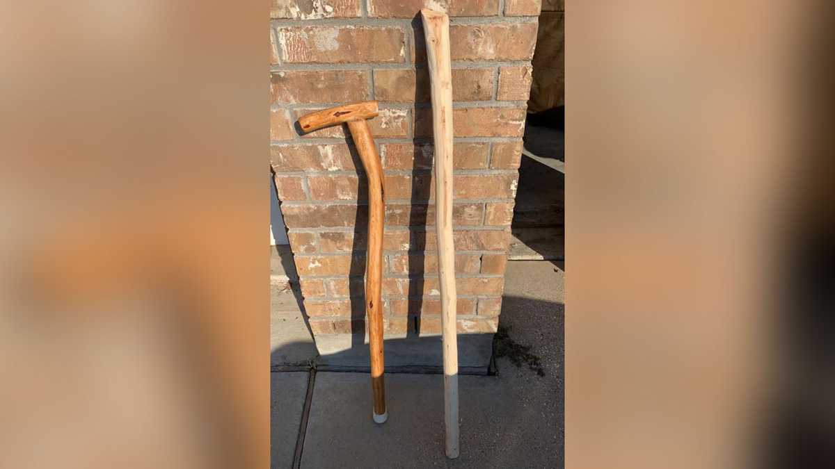 Man makes canes for veterans using hundreds of donated Christmas trees