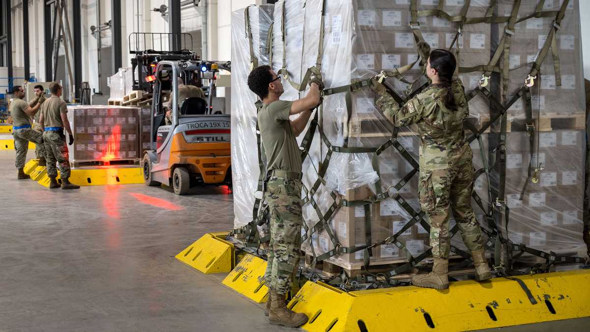 Baby formula arrives from Germany on US military aircraft to address critical need