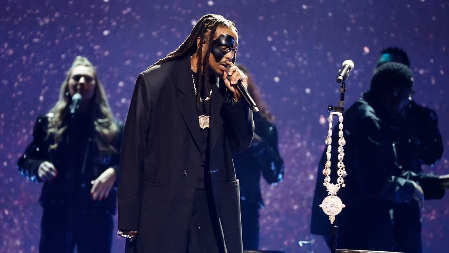 LOS ANGELES, CALIFORNIA - FEBRUARY 05: (FOR EDITORIAL USE ONLY) Quavo performs onstage during the 65th GRAMMY Awards at Crypto.com Arena on February 05, 2023 in Los Angeles, California. (Photo by Frazer Harrison/Getty Images)