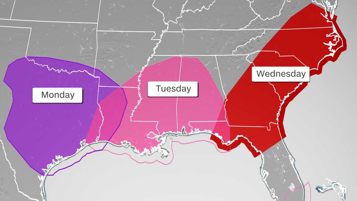 Severe storms could impact millions across the South