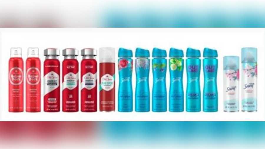 Procter & Gamble Co. issued a recall for more than a dozen Old Spice and Secret-branded aerosol deodorants and sprays, warning that the products could contain benzene, a cancer-causing agent.