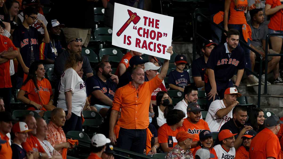 Braves' moniker, tomahawk chop celebration questioned during White