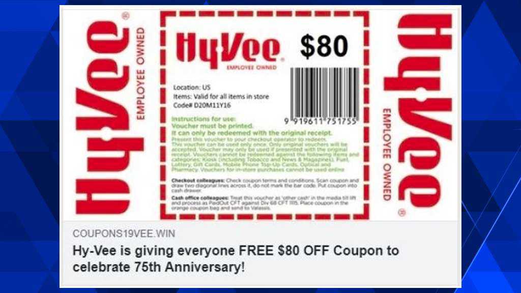 That '80 off groceries' HyVee coupon circulating on social media is a
